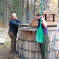 A new feature at main camp is a wood fired hot tub
