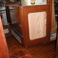 Rebuilding the refrigerator box gave me two new storage lockers in the galley
