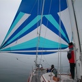 Can nearly get dead downwind with this spinnaker this way
