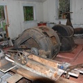 The turbine in the power house spinning away - look at the belts on this end