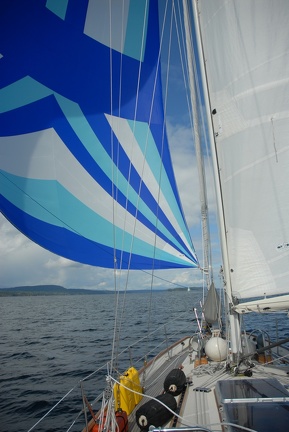 A most excellent spinnaker run up Trincomali Channel in the Gulf Islands