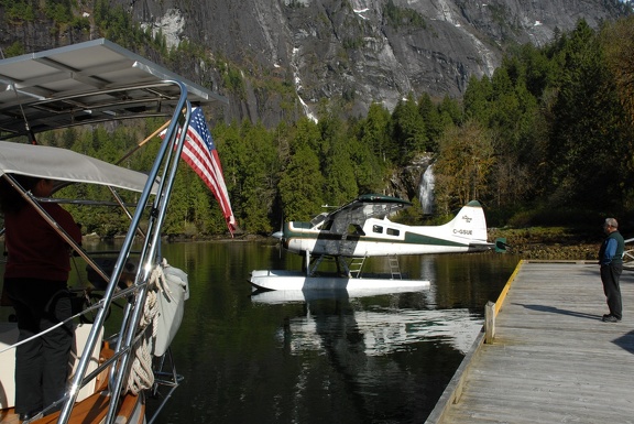 A float plane drops off some park rangers for a tough days work