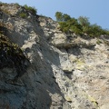 Looking up the cliffs from the dinghy