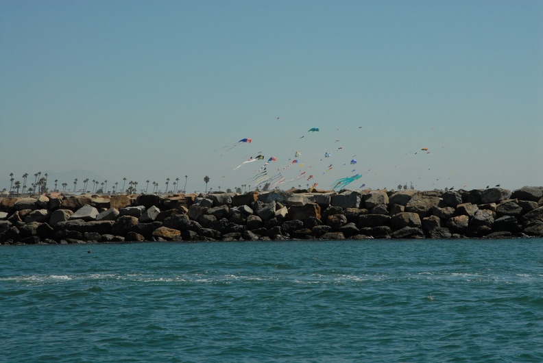 A kite fest leaving Long Beach