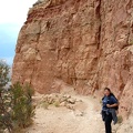 Hiking alongside the canyon walls