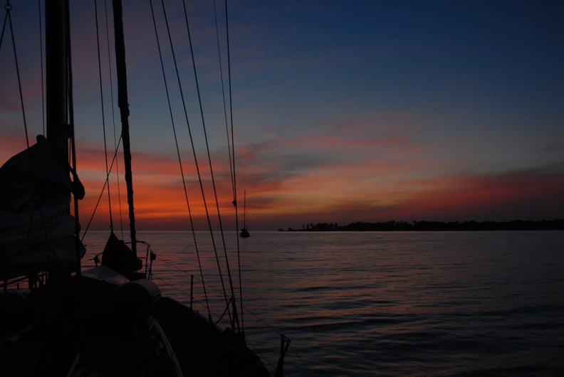 Sunset on anchor in Mantachen Bay.jpg