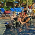 Soupsie and Fred having a dive lesson at the pool in Ixtapa