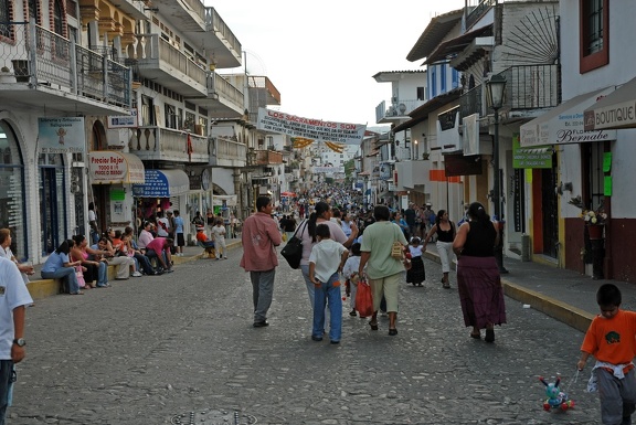 Local street scene in PV during Saint Guadalupe Day