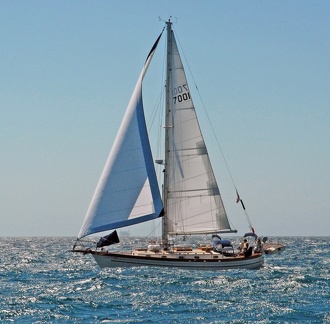 The beautiful Karma sailing alongside