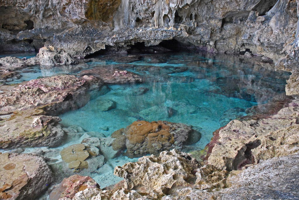 Astoundingly clear water in the caverns