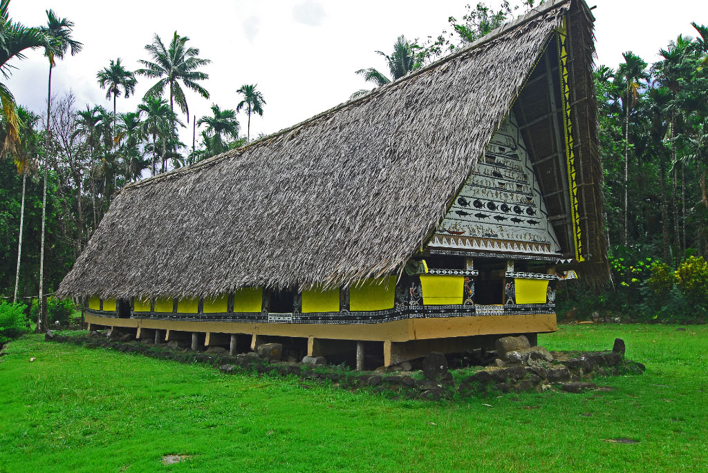 Restored traditional meeting house called a Bai in Airai